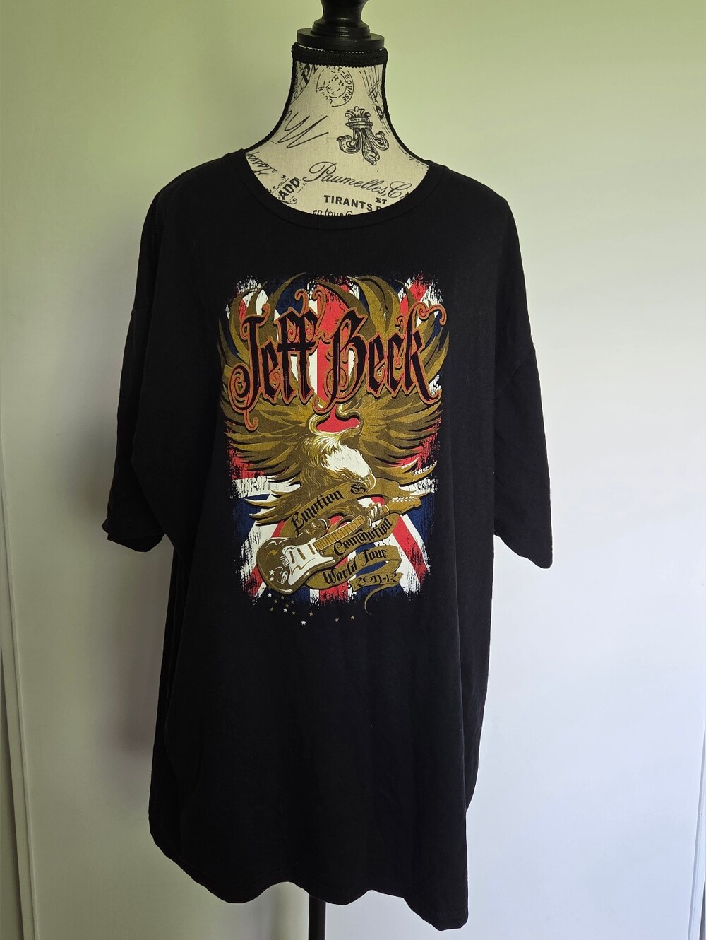Jeff Beck Emotion & Commotion Tour 2011 Concert T Shirt Black Rock Band Tee